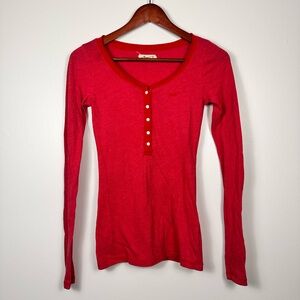 Hollister Vibrant Red Long Sleeve Tee
